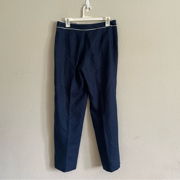 American Living woman’s linen nautical pants size 6 marine wide leg ankle pant - Picture 7 of 10